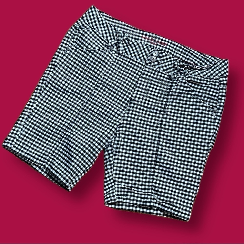 Sabrina Lauren Women’s Black & White Check Five Pocket Stretch Short Size 16W